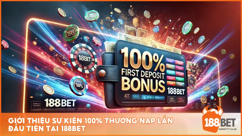 Giới thiệu sự kiện 100% thưởng nạp lần đầu tiên tại 188BET
