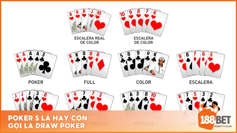 Poker 5 lá hay còn gọi là Draw Poker