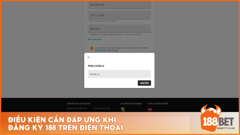 Điều kiện cần đáp ứng khi đăng ký 188 trên điện thoại