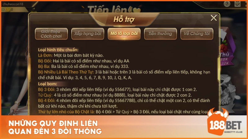 Những quy định liên quan đến 3 đôi thông