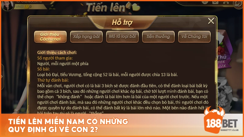 Tiến Lên Miền Nam có những quy định gì về con 2?